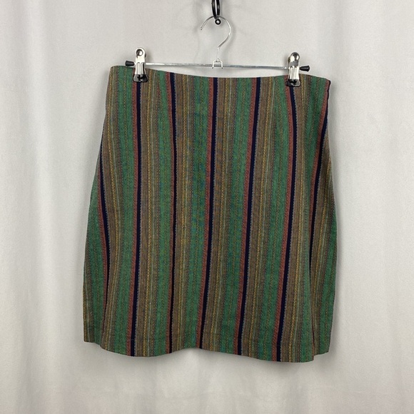 Apricot Multicoloured Striped Colourful Flax Mini Skirt - Size Small - Picture 2 of 12